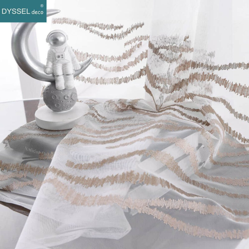Sheer Curtains for Bedroom Floral Embroidered Tulle Voile - Image 6