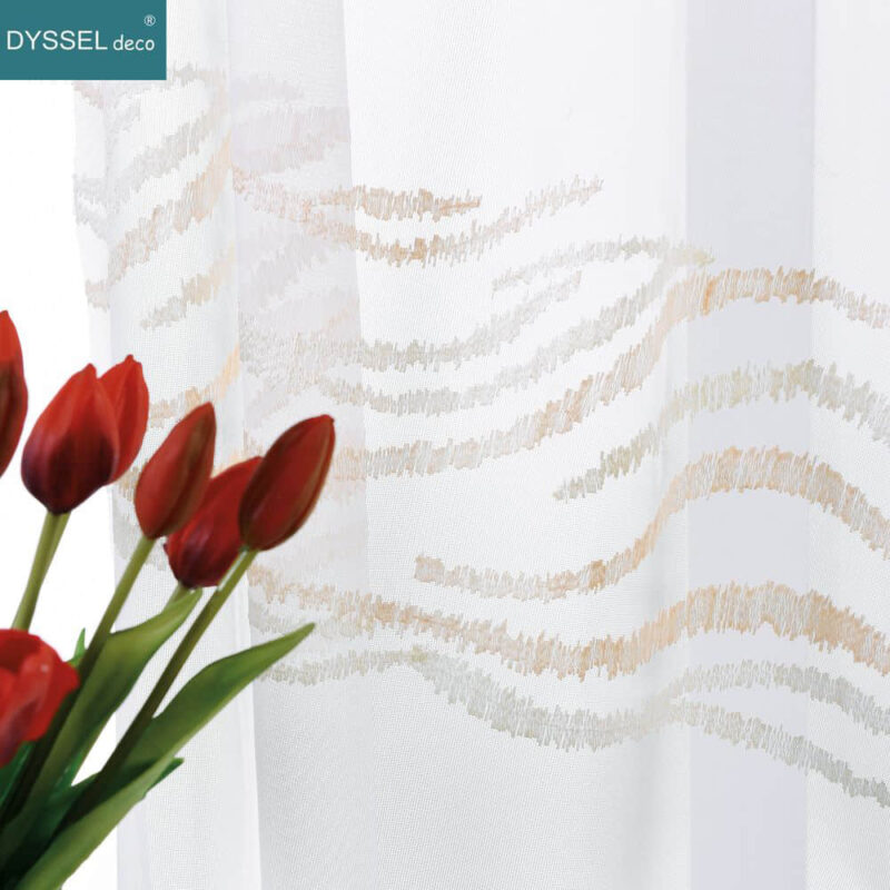 Sheer Curtains for Bedroom Floral Embroidered Tulle Voile - Image 7