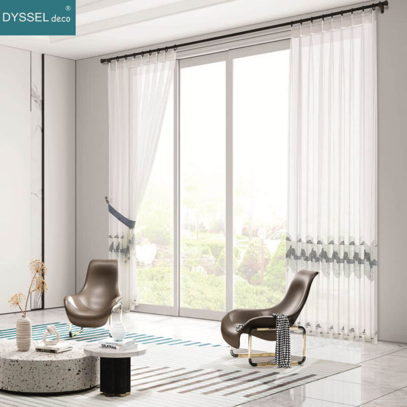 Sheer Curtains Embroidery Floral Sheer for Window Living Room - Image 7