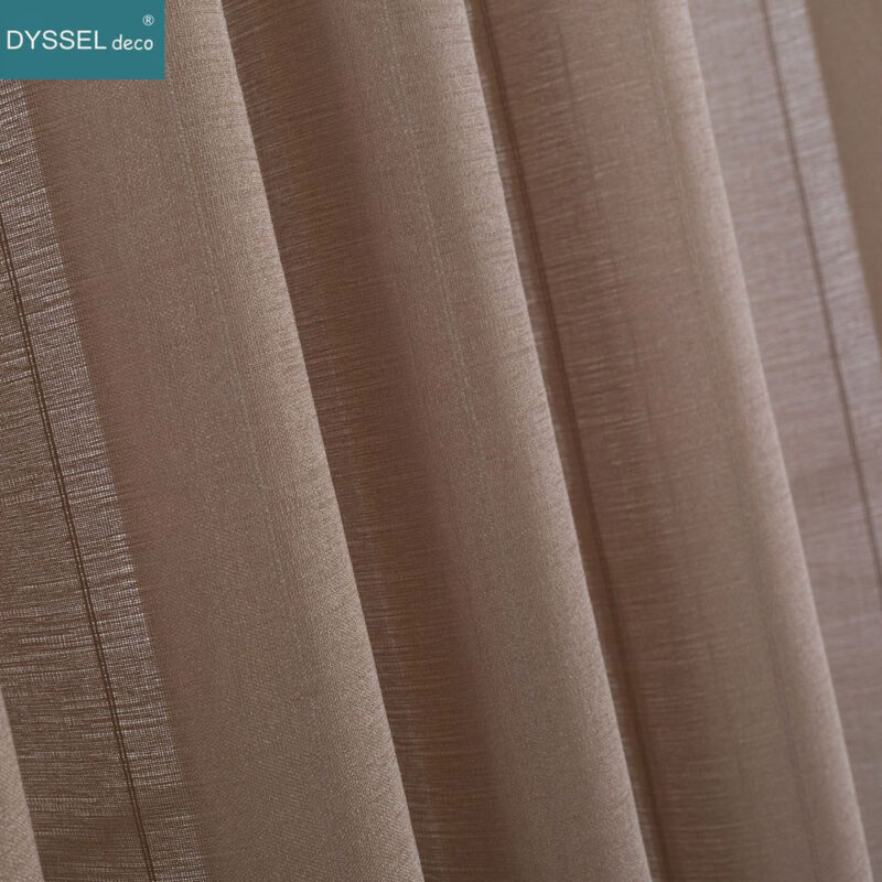 Modern Natural Linen Stripe Sheer Curtain - Image 4