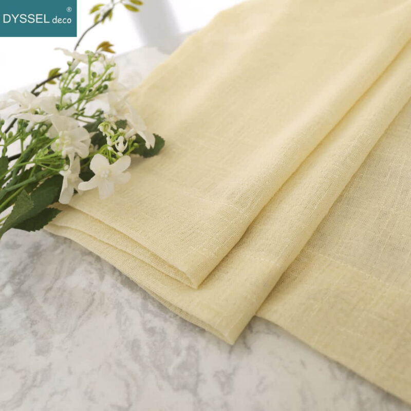 Solid Semi-Sheer Natural Linen Window Curtains for Bedroom - Image 5