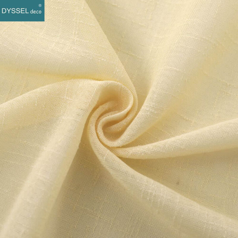 Solid Semi-Sheer Natural Linen Window Curtains for Bedroom - Image 6