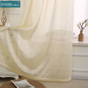 Retro Deco Home Geometric Check Sheer Window Curtains