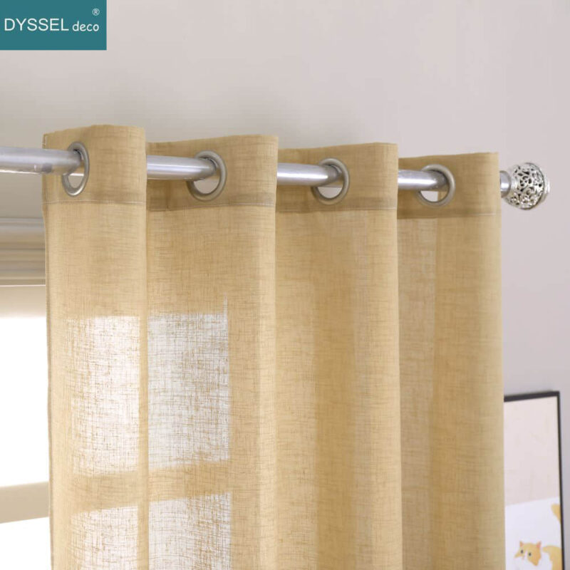 Elegant Natural Linen Tulle Solid sheer Window Treatments Curtain