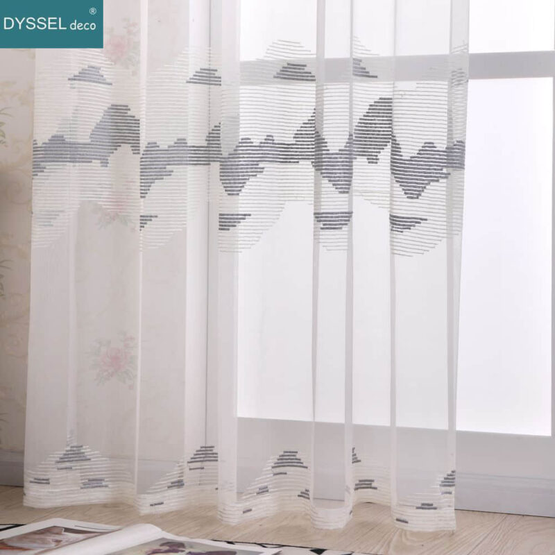 Sheer Curtains Embroidery Floral Sheer for Window Living Room - Image 3