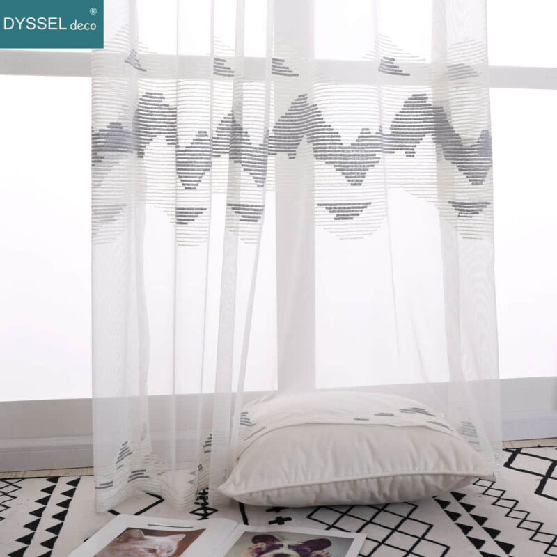Sheer Curtains Embroidery Floral Sheer for Window Living Room - Image 4