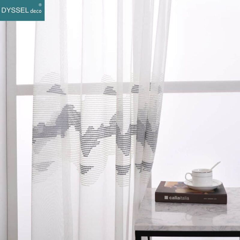 Sheer Curtains Embroidery Floral Sheer for Window Living Room