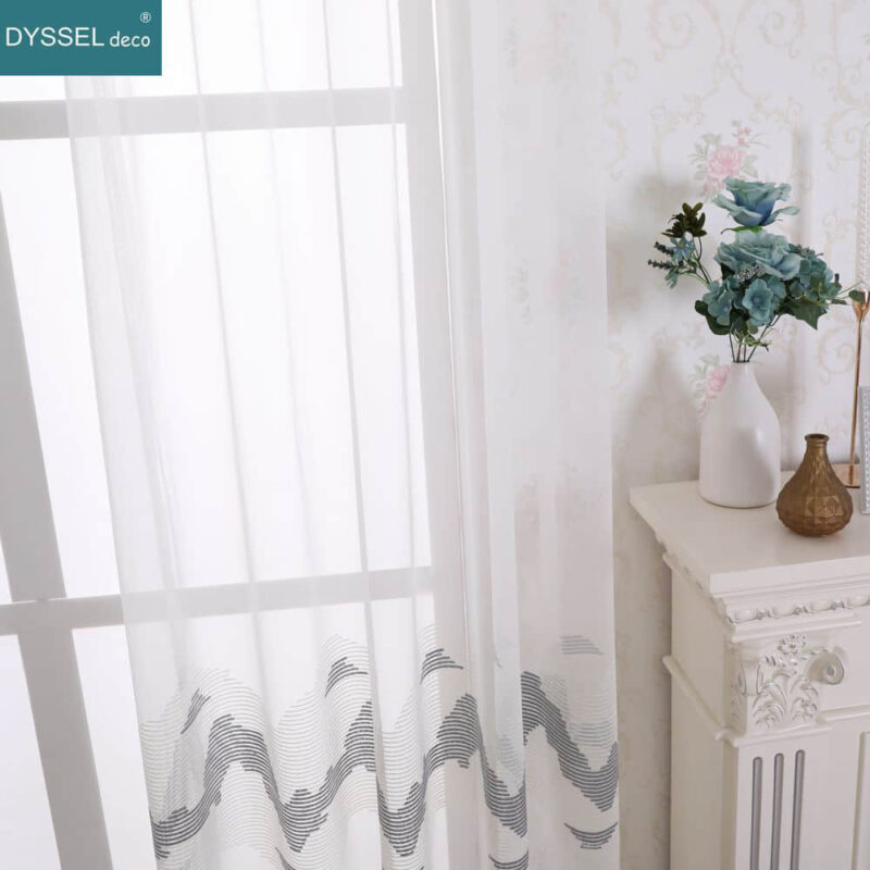 Sheer Curtains Embroidery Floral Sheer for Window Living Room - Image 5