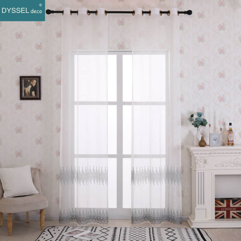 Curtains for Living Room Embroidered Design Light Filtering - Image 2