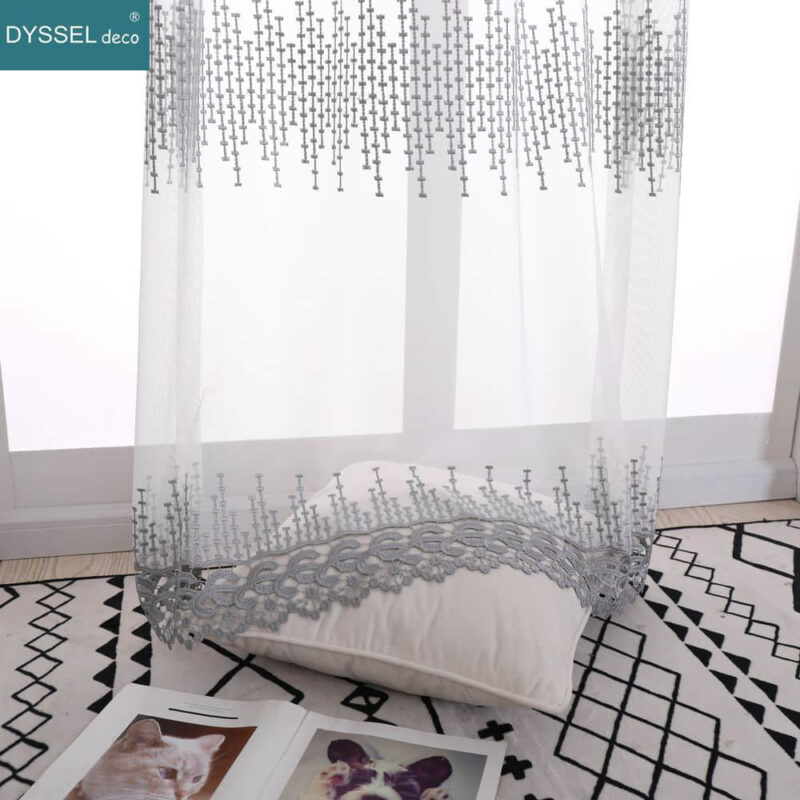 Curtains for Living Room Embroidered Design Light Filtering - Image 3