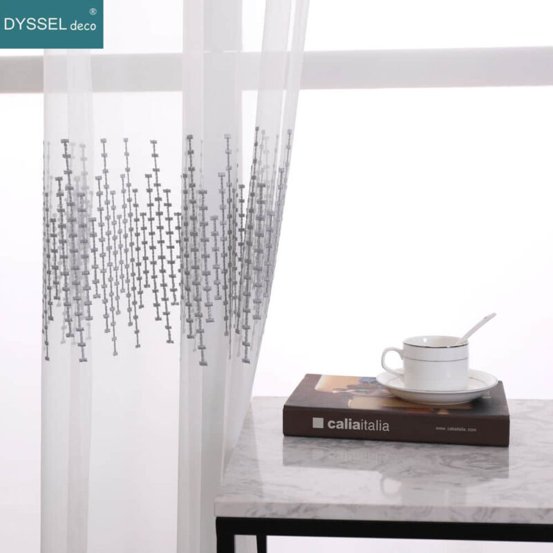 Curtains for Living Room Embroidered Design Light Filtering