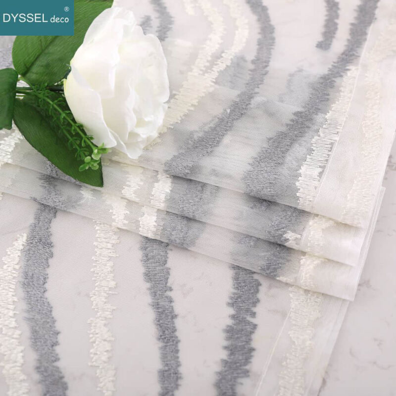 Sheer Curtains for Bedroom Floral Embroidered Tulle Voile - Image 4
