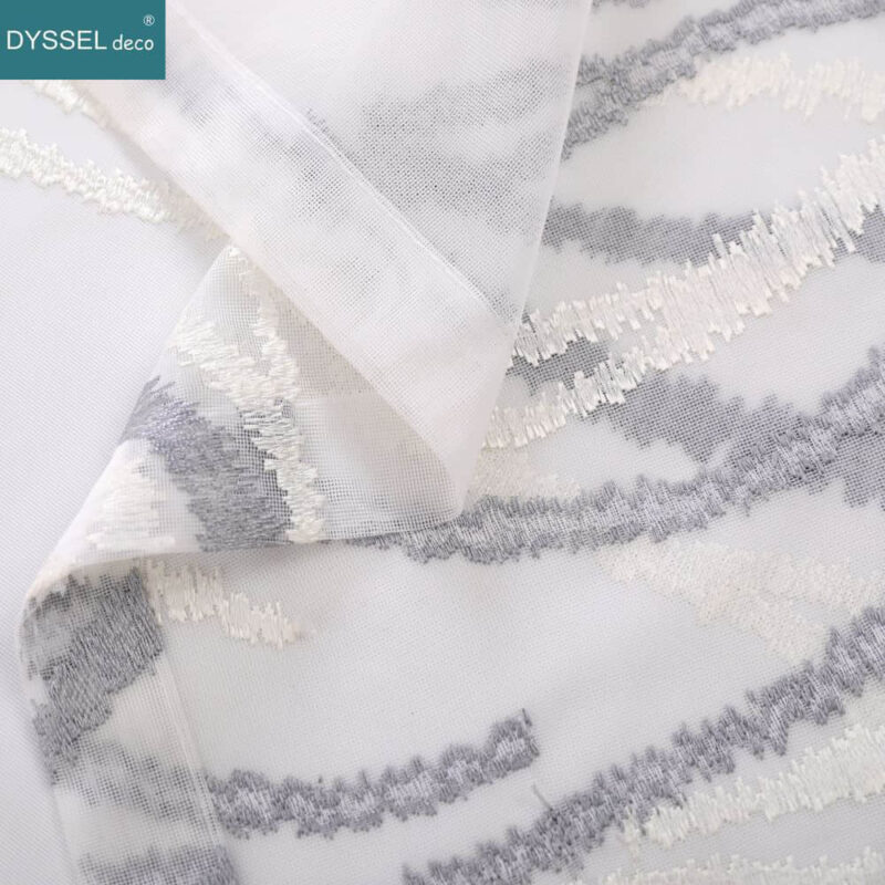 Sheer Curtains for Bedroom Floral Embroidered Tulle Voile - Image 5