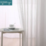 Modern Offwhite Striped Snow Sheer Tulle Curtains