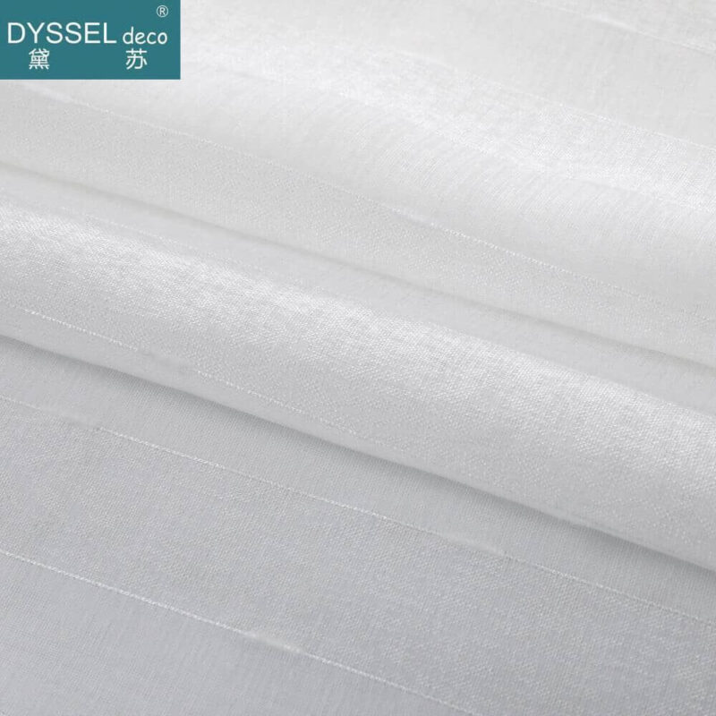 Modern Linen Striped Snow Sheer Tulle Home Window Curtains - Image 6