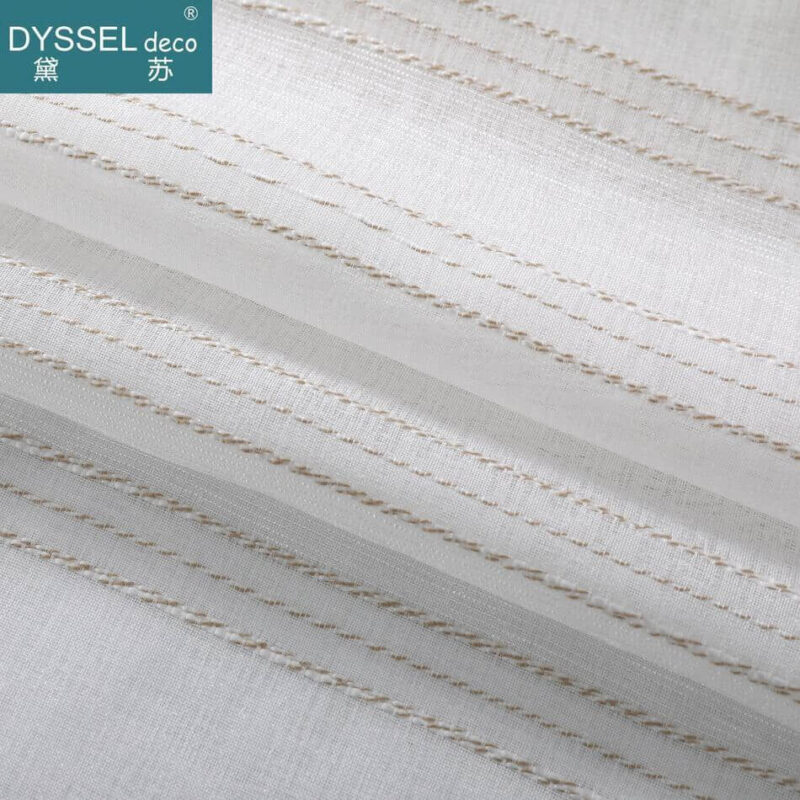 Modern Linen Striped Snow Sheer Tulle Home Window Curtains - Image 6