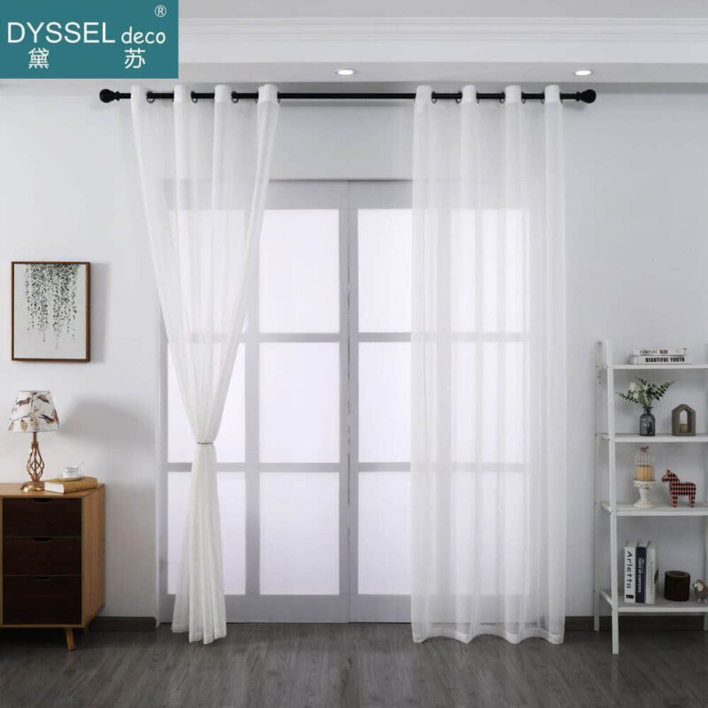 Deco Striped Snow Sheer Tulle Home Window Curtains - Image 3