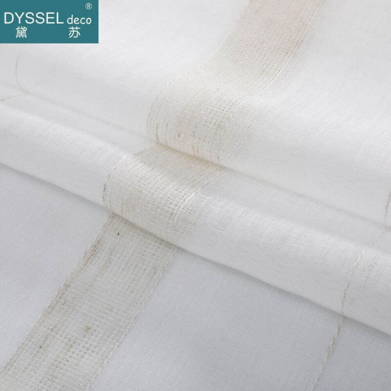 Deco Striped Snow Sheer Tulle Home Window Curtains - Image 6