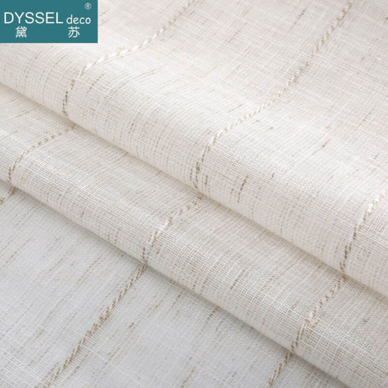 Elegant Natural Linen Stripe Slub Sheer Curtain