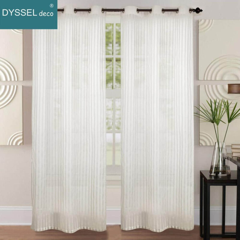 Modern Colorful Stripe Home Sheer Window Curtain - Image 3