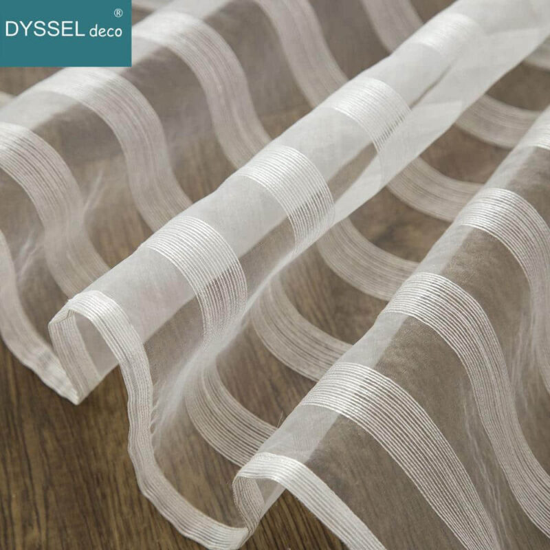 Modern Colorful Stripe Home Sheer Window Curtain - Image 4
