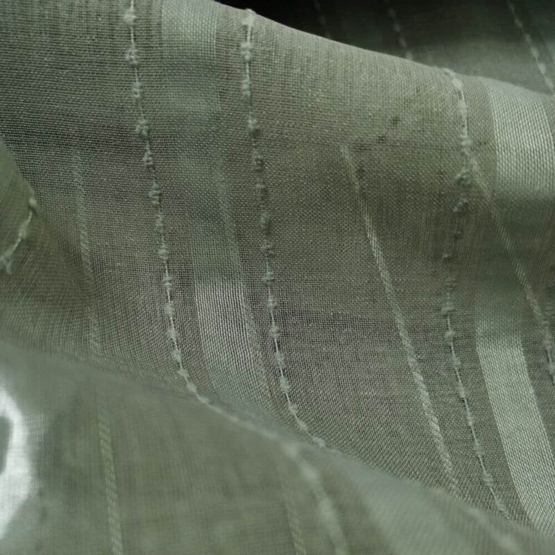 Modern Deco Linen Striped Grey Sheer Tulle Curtains - Image 2