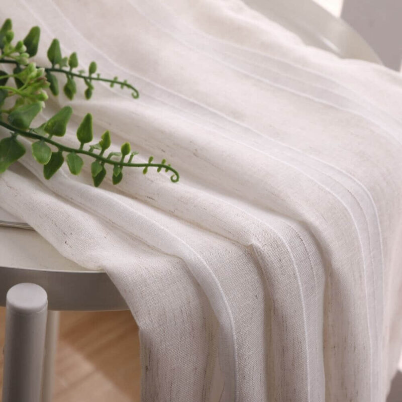 Deco Linen Striped Snow Sheer Tulle Home Window Curtains - Image 4