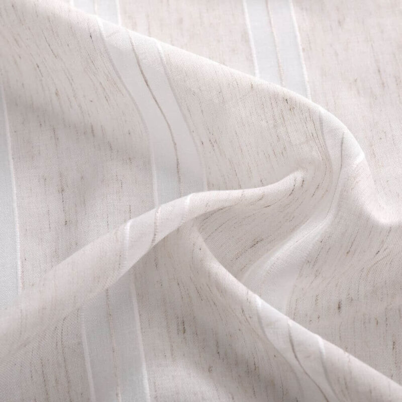 Deco Linen Striped Snow Sheer Tulle Home Window Curtains - Image 5