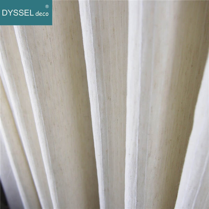 Modern Decorative Linen Striped Home Sheer Window Curtains - Image 5