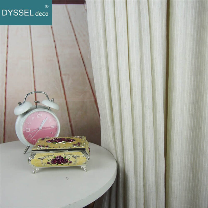 Modern Decorative Linen Striped Home Sheer Window Curtains - Image 6