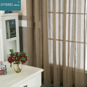 Modern Decorative Linen Striped Home Sheer Window Curtains