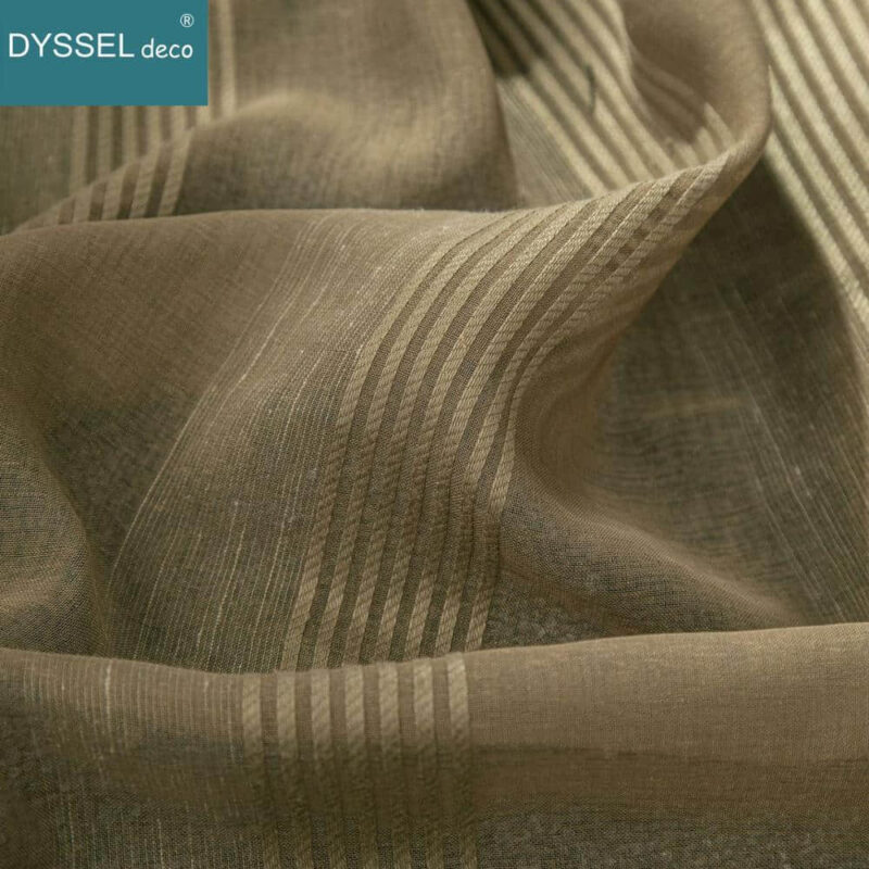 Modern Decorative Linen Striped Home Sheer Window Curtains - Image 6