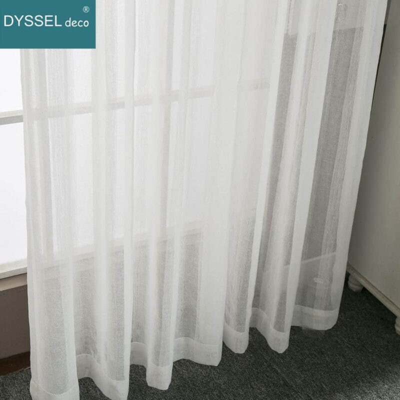 Modern Linen Striped Home Sheer European Style Curtains - Image 3