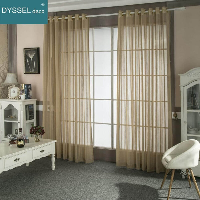 Modern Linen Striped Home Sheer European Style Curtains - Image 6