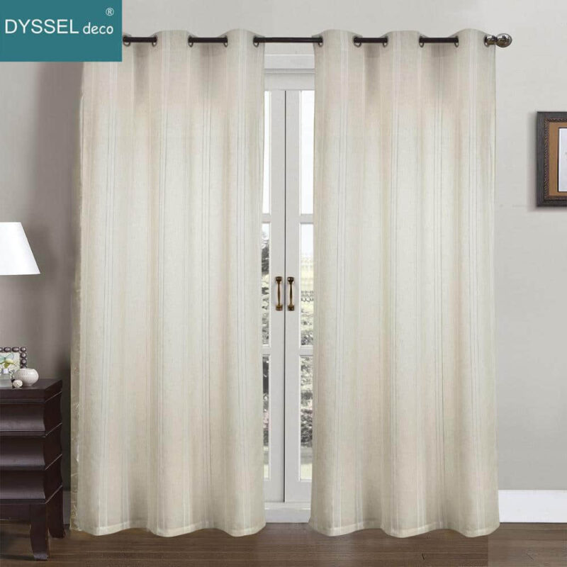Modern Drapery Striped Linen Home Sheer Curtain