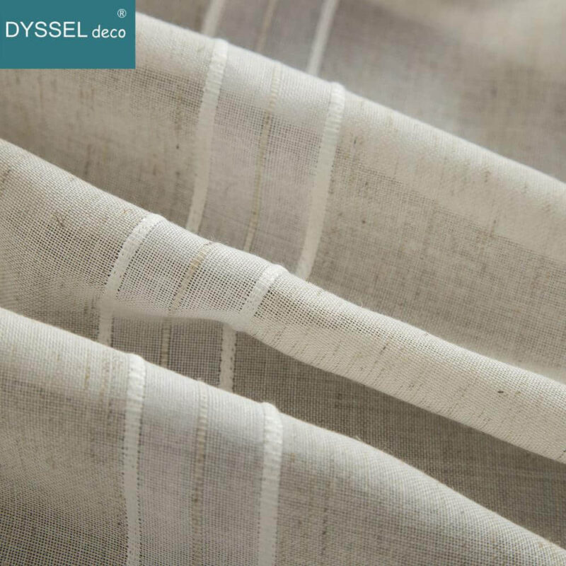 Modern Drapery Striped Linen Home Sheer Curtain - Image 4