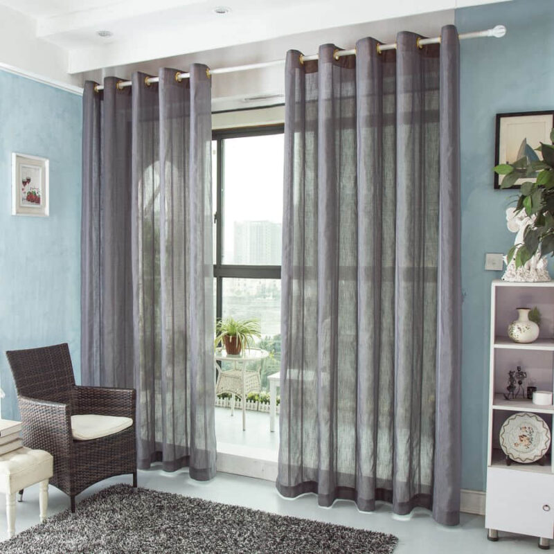 Nature Linen Stripe Home decorative European style Sheer Curtain