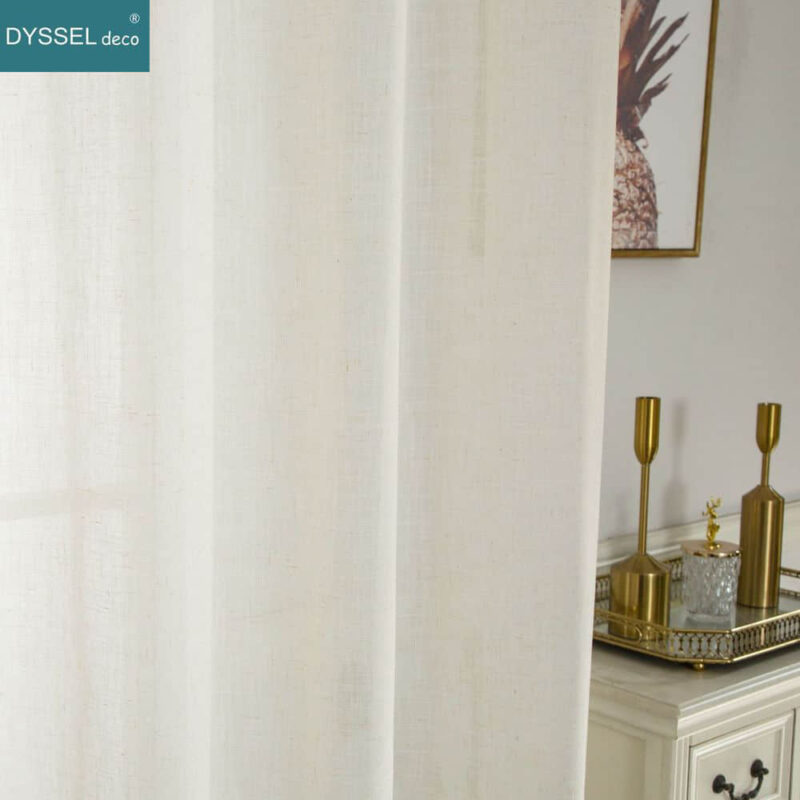 Modern Decorative Linen Solid Home Sheer Curtains