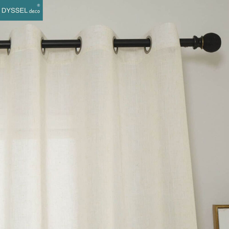 Modern Decorative Linen Solid Home Sheer Curtains - Image 4
